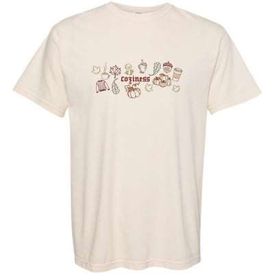 Monogrammed 'Fall Coziness' Embroidered T-Shirt - United Monograms
