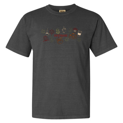 Monogrammed 'Fall Coziness' Embroidered T-Shirt - United Monograms