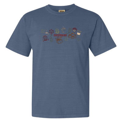 Monogrammed 'Fall Coziness' Embroidered T-Shirt - United Monograms