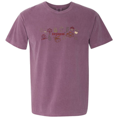 Monogrammed 'Fall Coziness' Embroidered T-Shirt - United Monograms