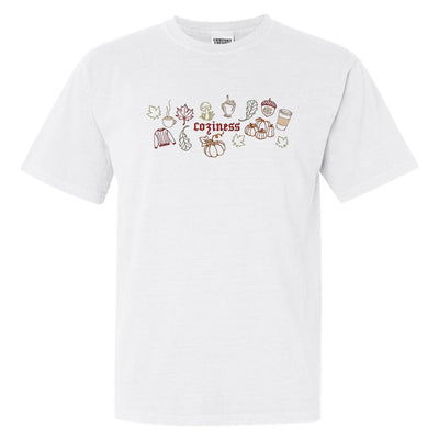 Monogrammed 'Fall Coziness' Embroidered T-Shirt - United Monograms