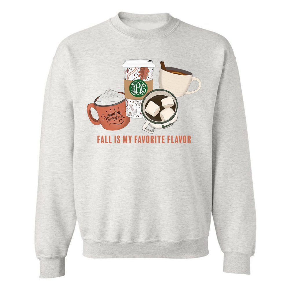 Monogrammed 'Fall Is My Favorite Flavor' Crewneck Sweatshirt - United Monograms