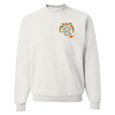 Monogrammed Fall Leaves Crewneck Sweatshirt - United Monograms