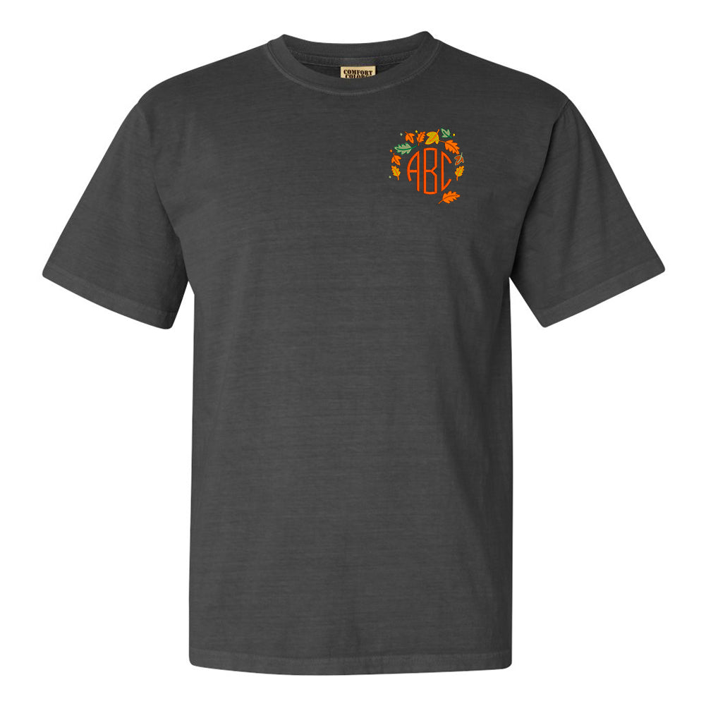Monogrammed Fall Leaves T-Shirt - United Monograms