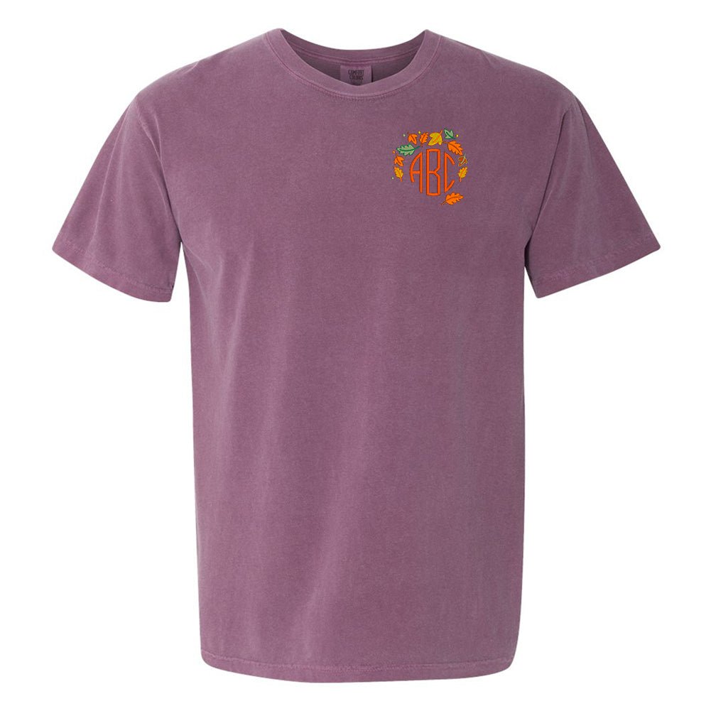 Monogrammed Fall Leaves T-Shirt - United Monograms