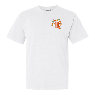 Monogrammed Fall Leaves T-Shirt - United Monograms
