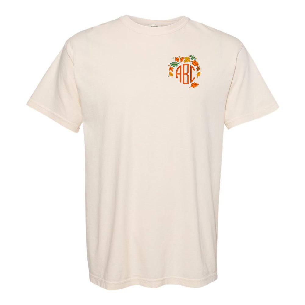 Monogrammed Fall Leaves T-Shirt - United Monograms