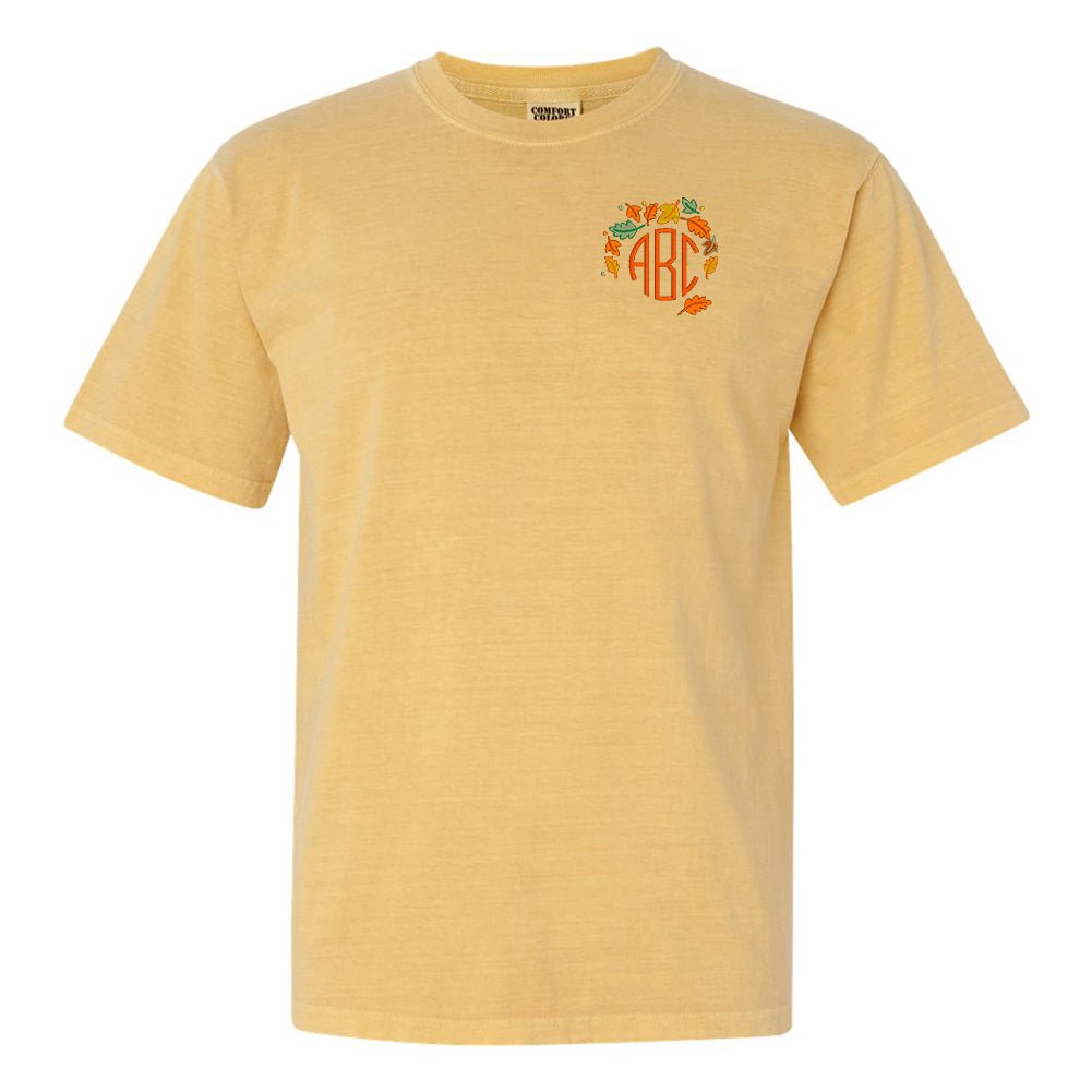 Monogrammed Fall Leaves T-Shirt - United Monograms