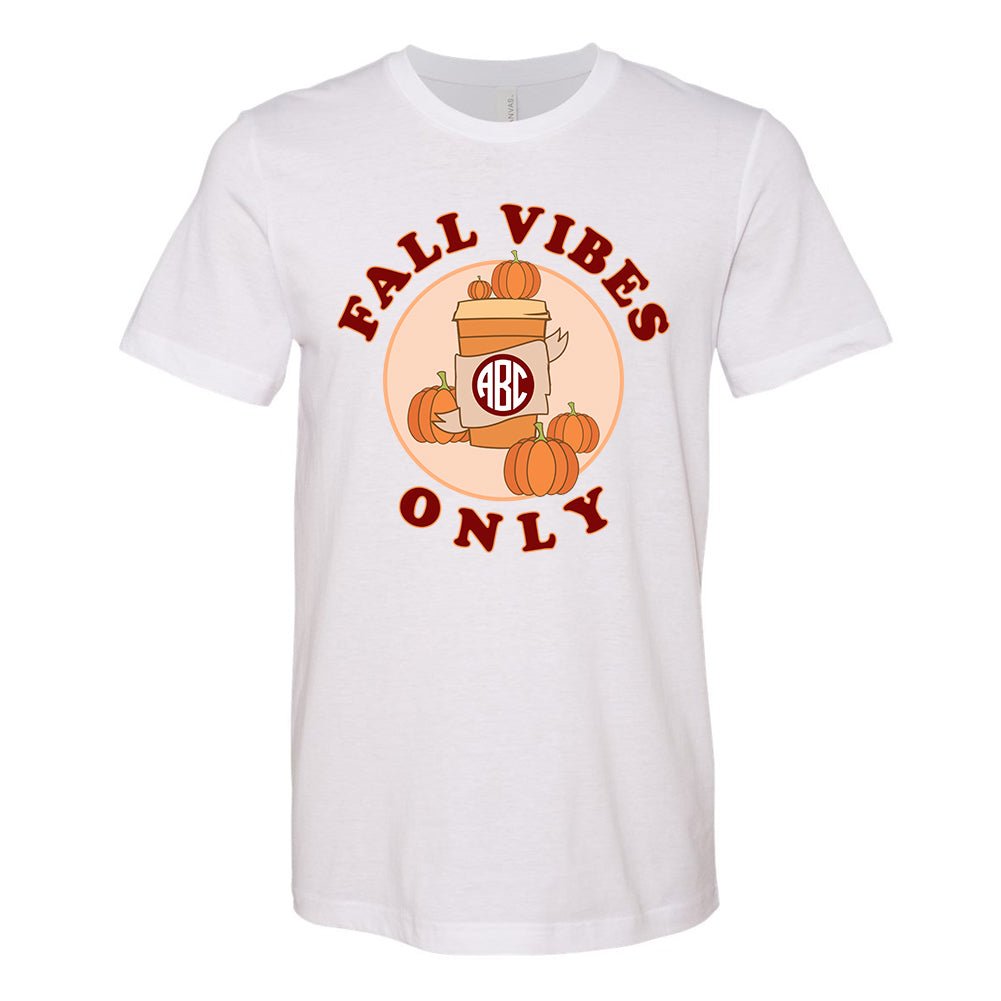 Monogrammed 'Fall Vibes Only' Premium T-Shirt - United Monograms