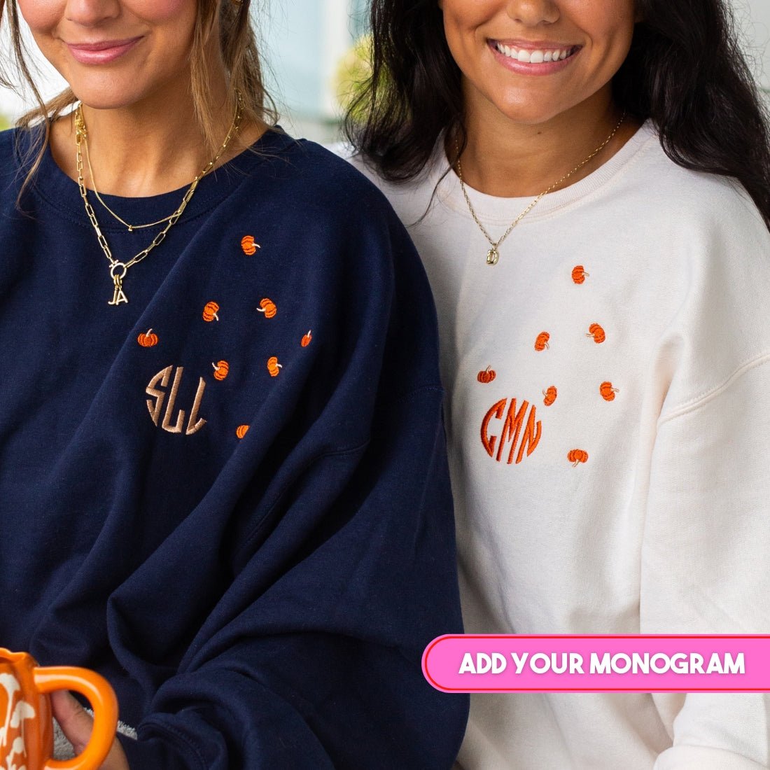 Monogrammed 'Falling for Pumpkins' Crewneck Sweatshirt - United Monograms