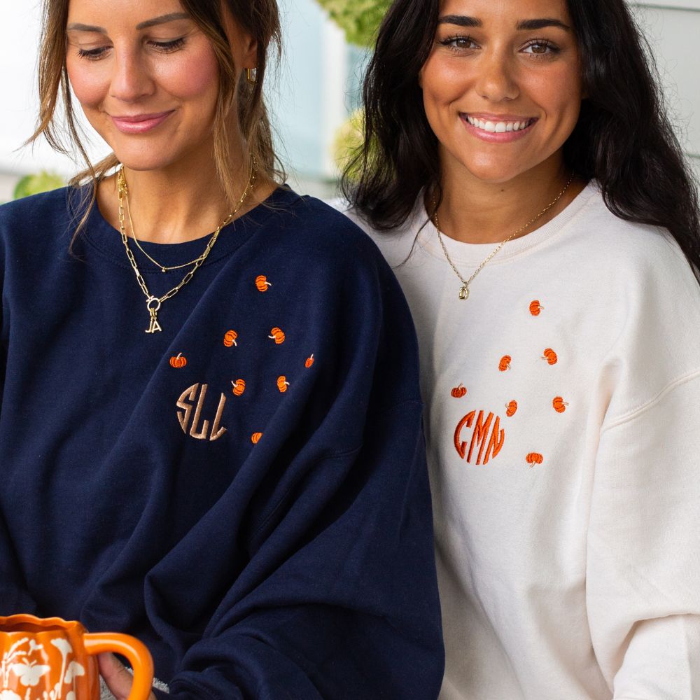 Monogrammed 'Falling for Pumpkins' Crewneck Sweatshirt - United Monograms