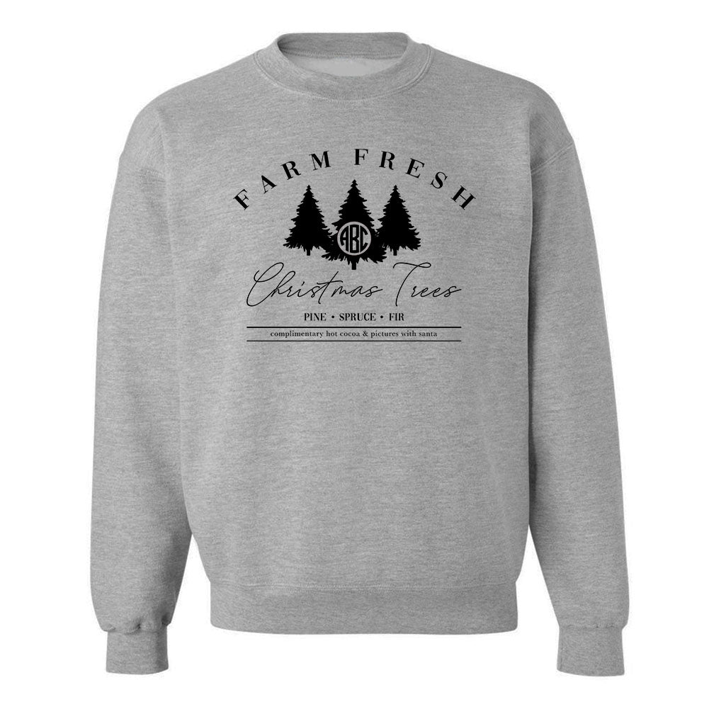 Monogrammed 'Farm Fresh Christmas Trees' Crewneck Sweatshirt - United Monograms
