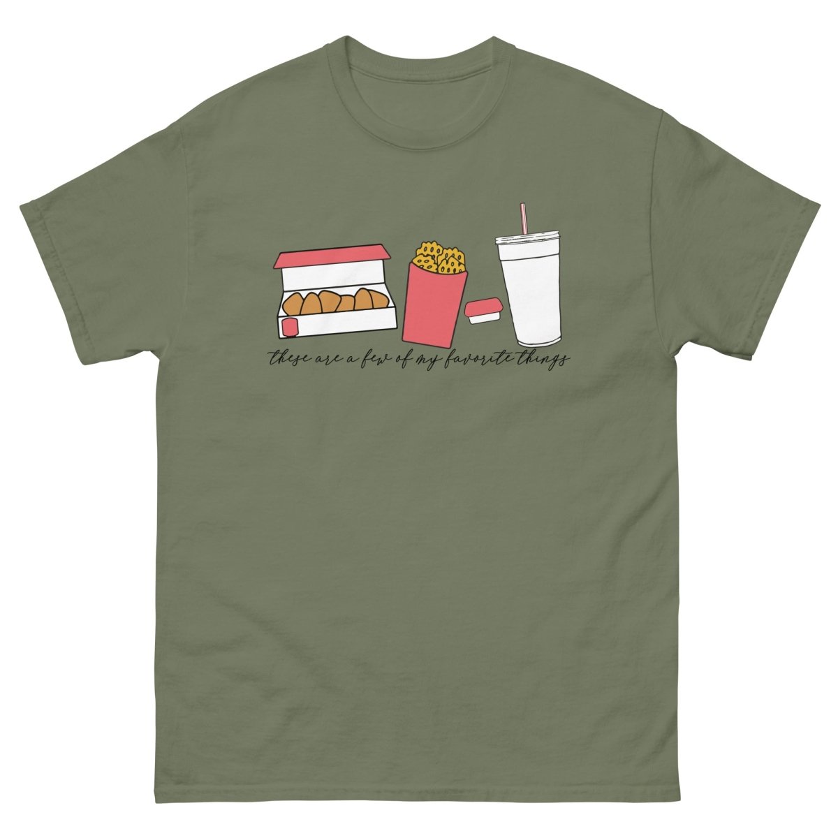 Monogrammed 'Favorite Things' Fast Food Basic T-Shirt - United Monograms