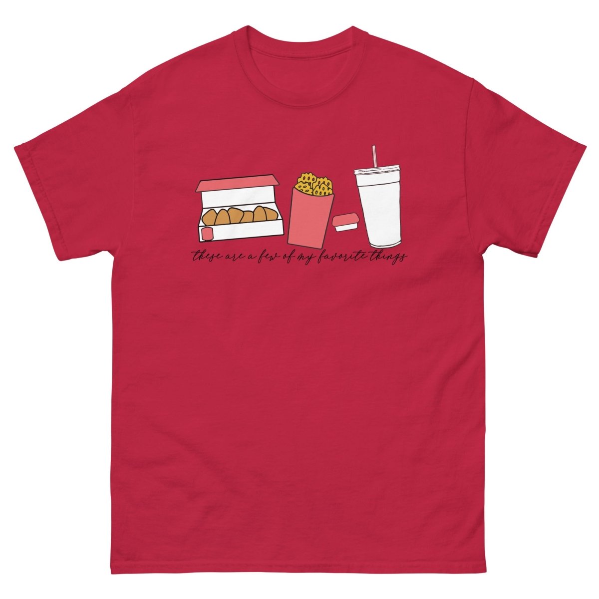 Monogrammed 'Favorite Things' Fast Food Basic T-Shirt - United Monograms
