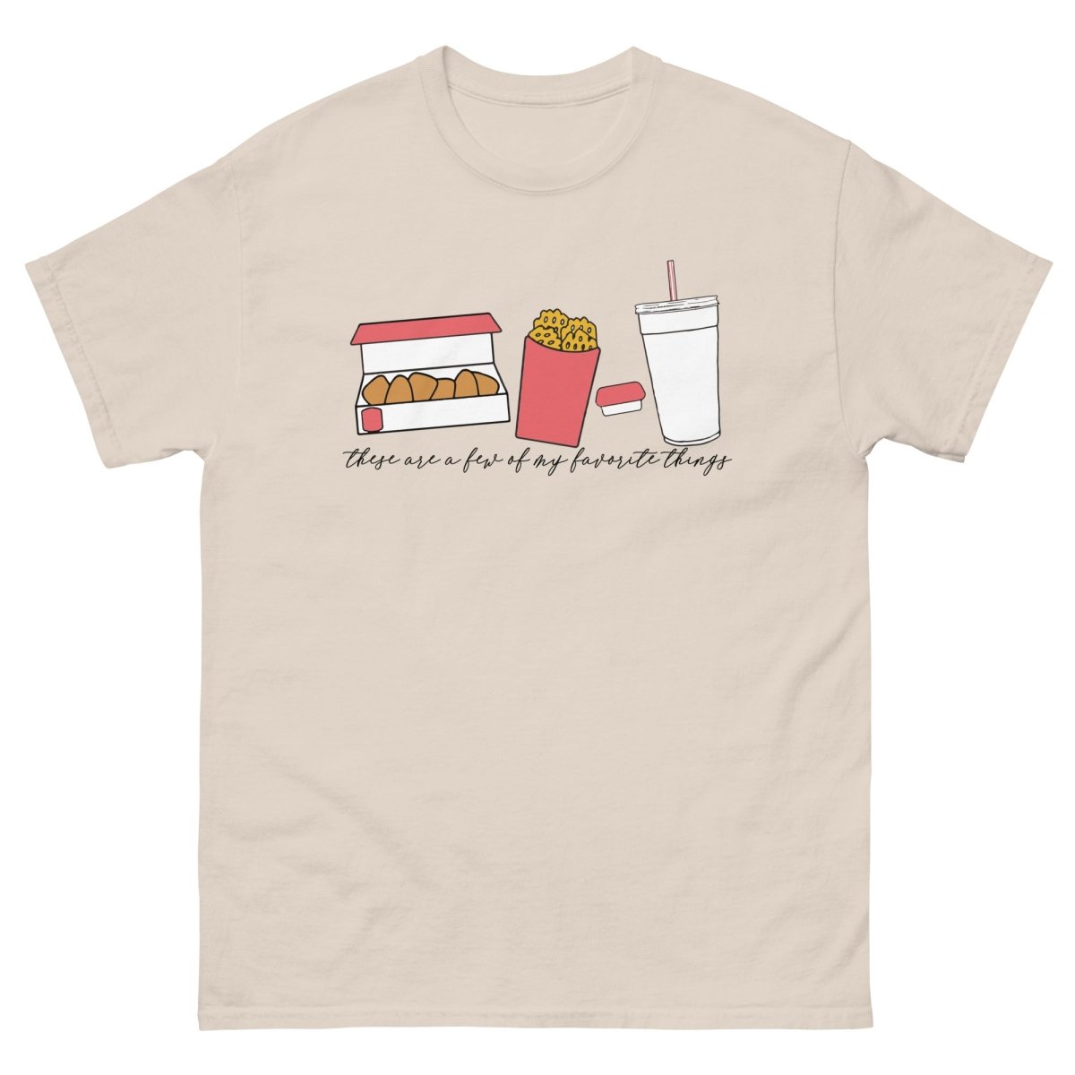 Monogrammed 'Favorite Things' Fast Food Basic T-Shirt - United Monograms