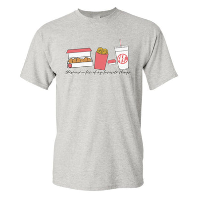 Monogrammed 'Favorite Things' Fast Food Basic T-Shirt - United Monograms