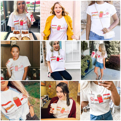 Monogrammed 'Favorite Things' Fast Food Basic T-Shirt - United Monograms