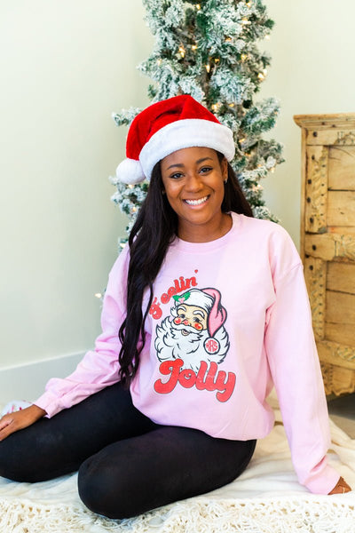 Monogrammed 'Feelin' Jolly' Santa Crewneck Sweatshirt - United Monograms