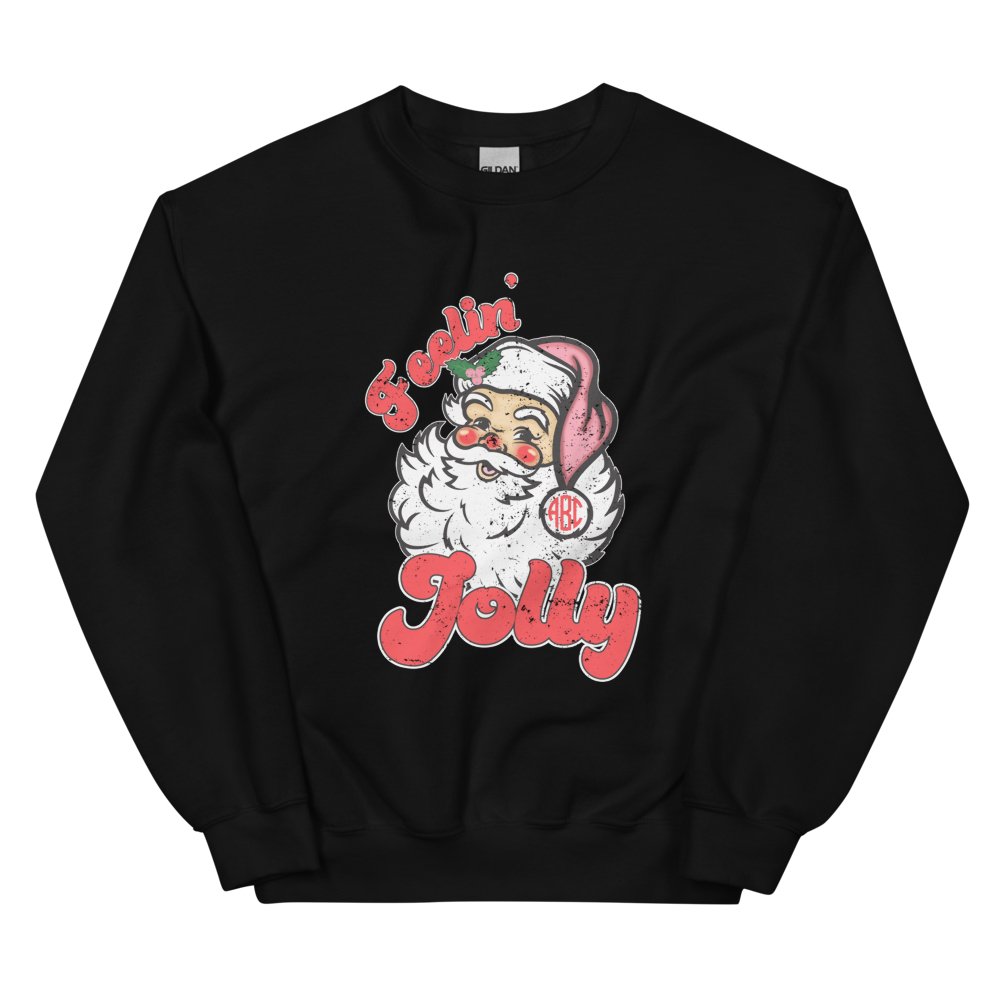Monogrammed 'Feelin' Jolly' Santa Crewneck Sweatshirt - United Monograms