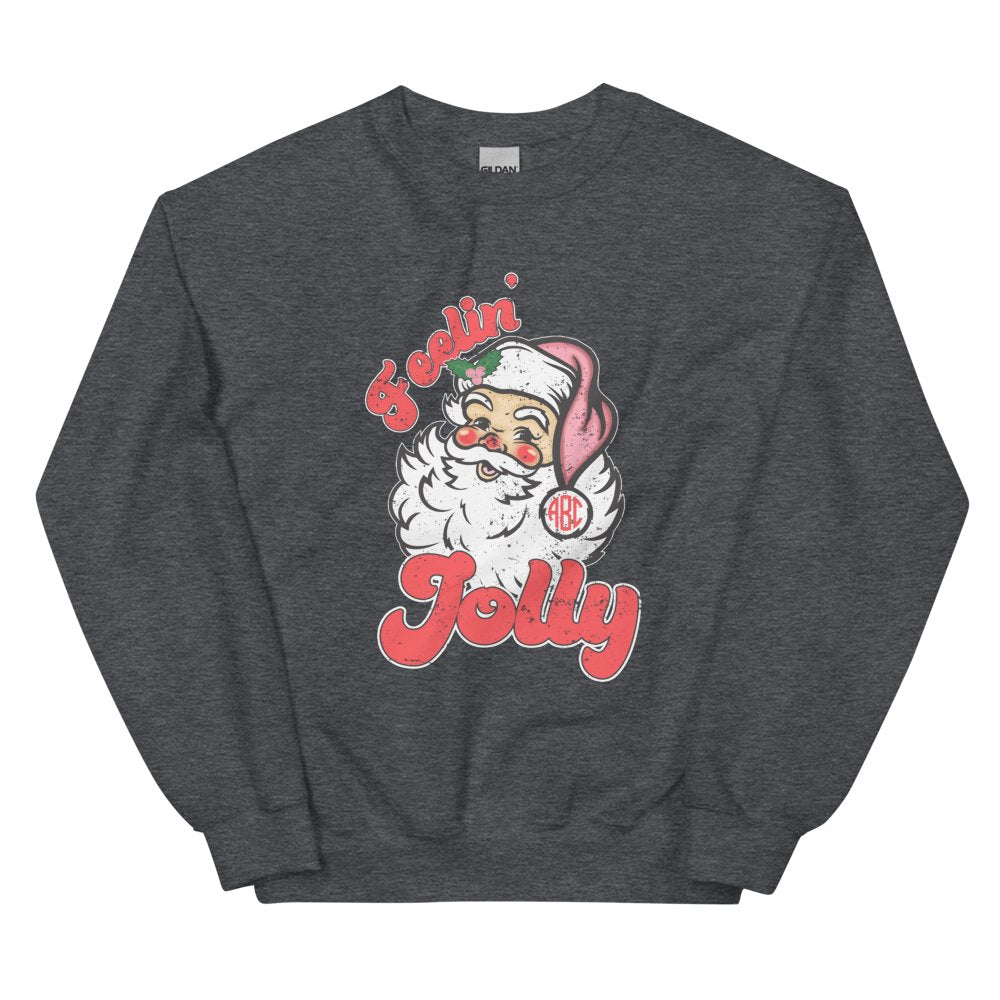 Monogrammed 'Feelin' Jolly' Santa Crewneck Sweatshirt - United Monograms