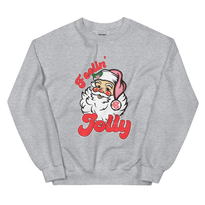 Monogrammed 'Feelin' Jolly' Santa Crewneck Sweatshirt - United Monograms
