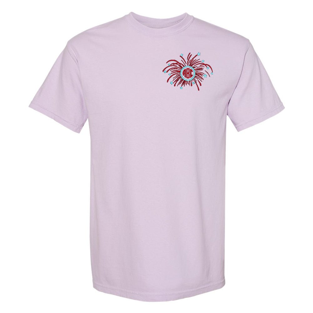 Monogrammed Fireworks Comfort Colors T-Shirt - United Monograms