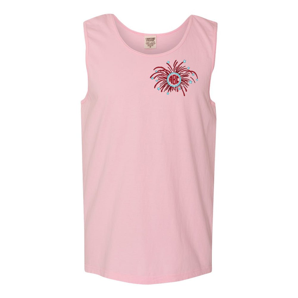 Monogrammed Fireworks Comfort Colors Tank Top - United Monograms
