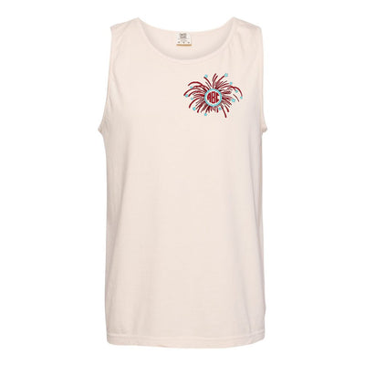 Monogrammed Fireworks Comfort Colors Tank Top - United Monograms