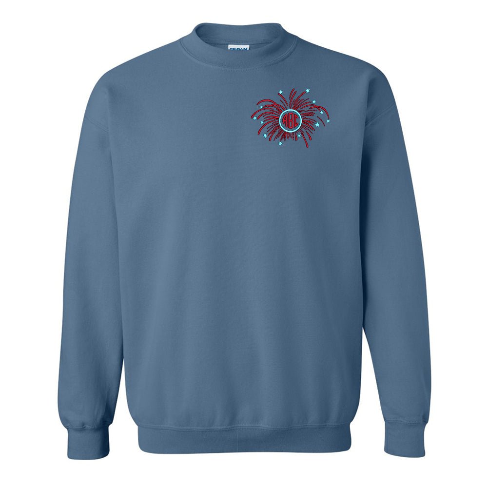 Monogrammed Fireworks Crewneck Sweatshirt - United Monograms