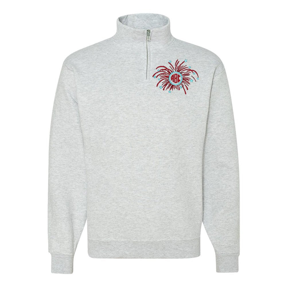 Monogrammed Fireworks Quarter Zip Sweatshirt - United Monograms