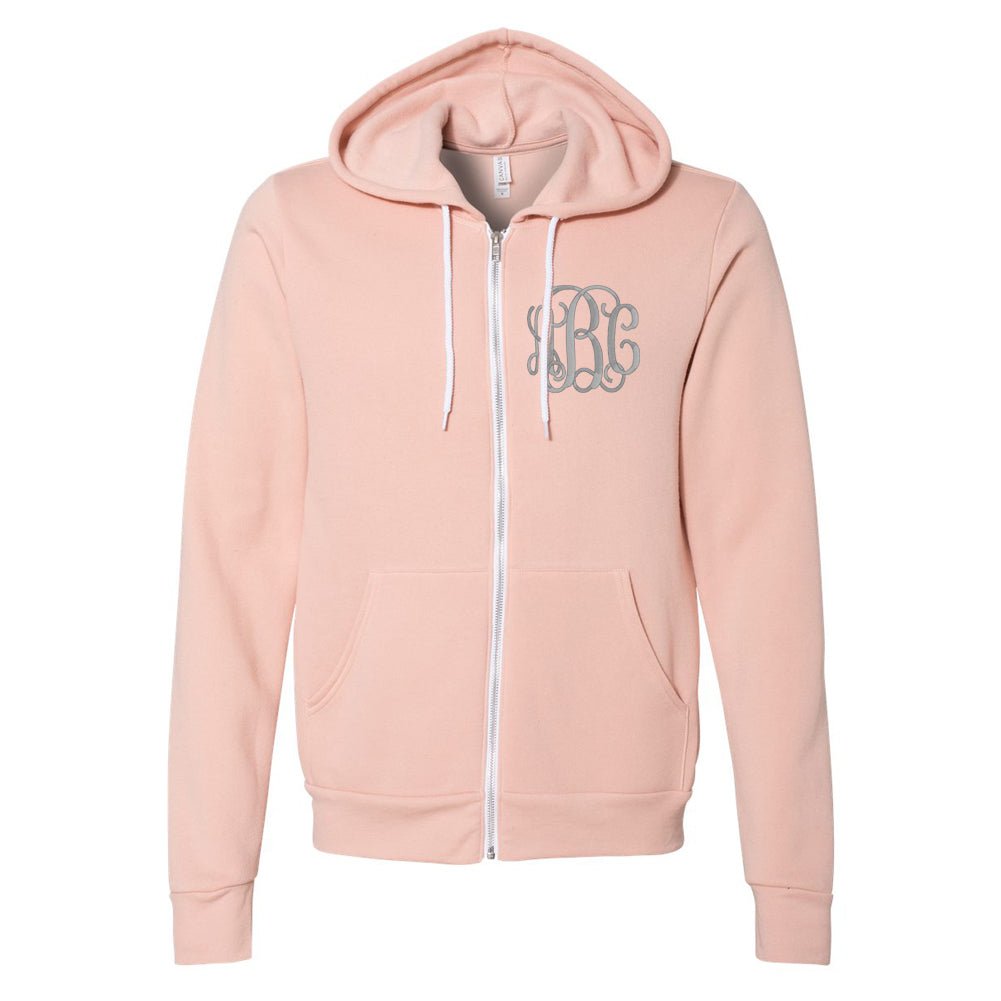 Monogrammed Fleece Full Zip Hoodie - United Monograms