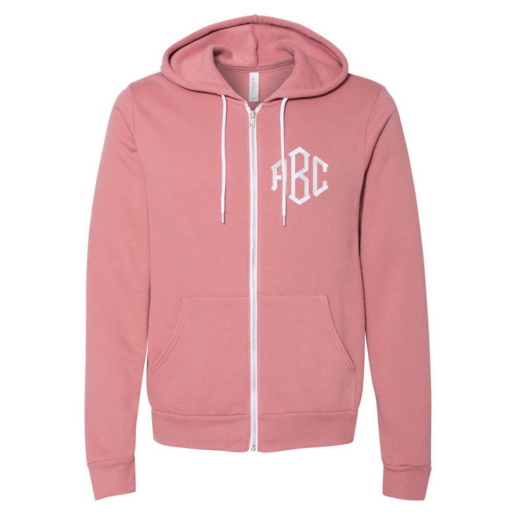 Monogrammed Fleece Full Zip Hoodie - United Monograms