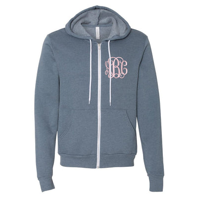 Monogrammed Fleece Full Zip Hoodie - United Monograms
