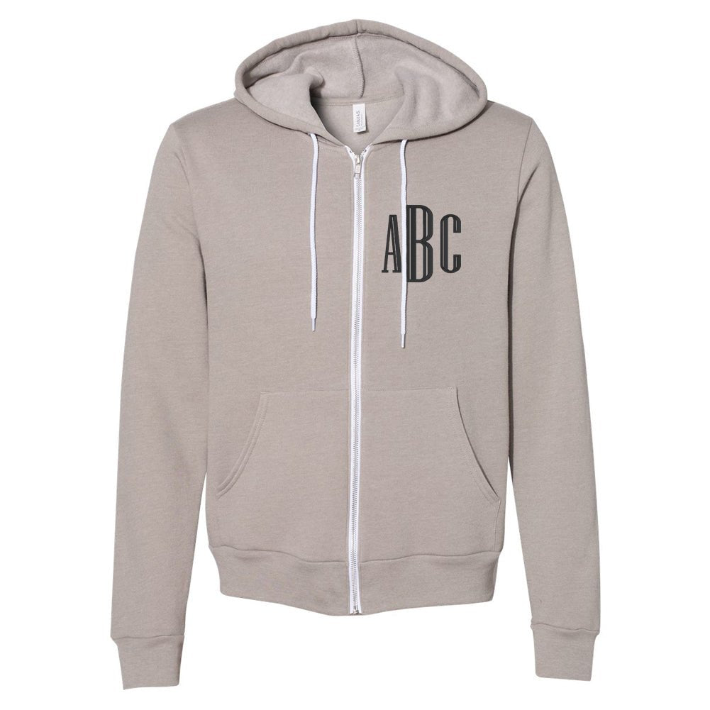 Monogrammed Fleece Full Zip Hoodie - United Monograms