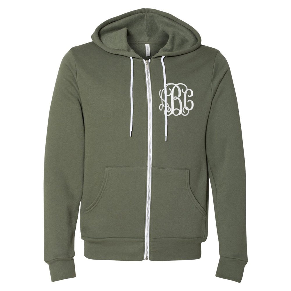 Monogrammed Fleece Full Zip Hoodie - United Monograms