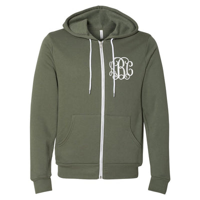 Monogrammed Fleece Full Zip Hoodie - United Monograms
