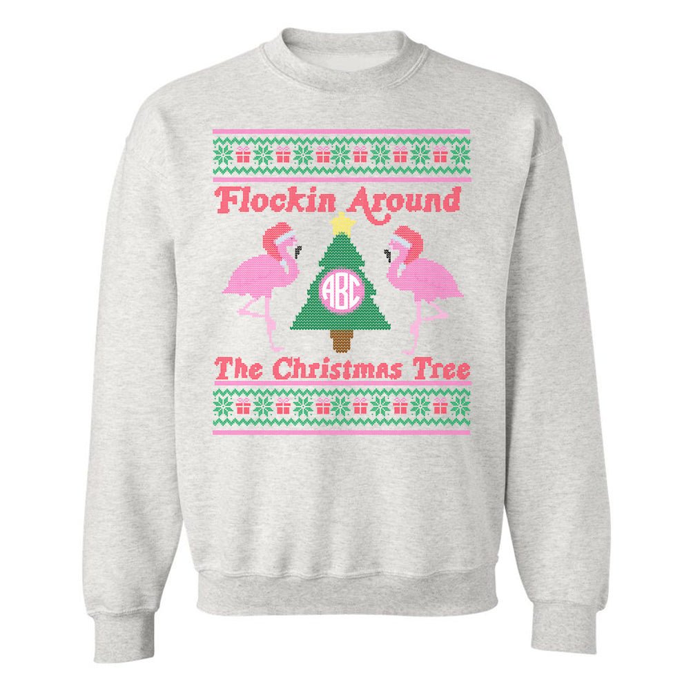 Monogrammed 'Flockin' Around The Christmas Tree' Crewneck Sweatshirt - United Monograms