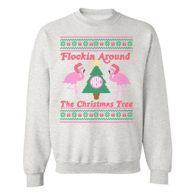 Monogrammed 'Flockin' Around The Christmas Tree' Crewneck Sweatshirt - United Monograms