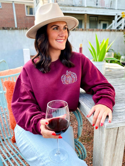 Monogrammed 'Floral Pumpkin' Crewneck Sweatshirt - United Monograms