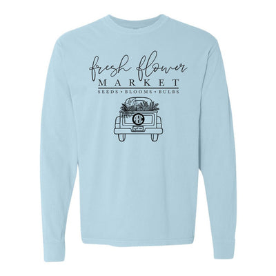 Monogrammed 'Flower Market' Comfort Colors Long Sleeve T-Shirt - United Monograms