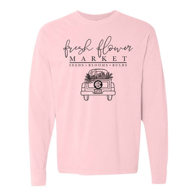 Monogrammed 'Flower Market' Comfort Colors Long Sleeve T-Shirt - United Monograms