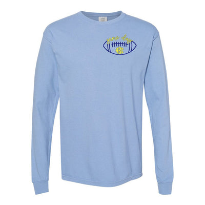 Monogrammed Football Game Day Comfort Colors Long Sleeve T-Shirt - United Monograms