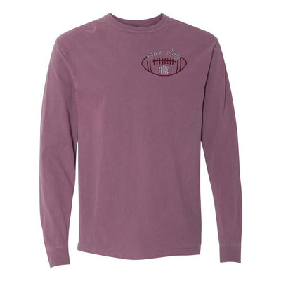 Monogrammed Football Game Day Comfort Colors Long Sleeve T-Shirt - United Monograms
