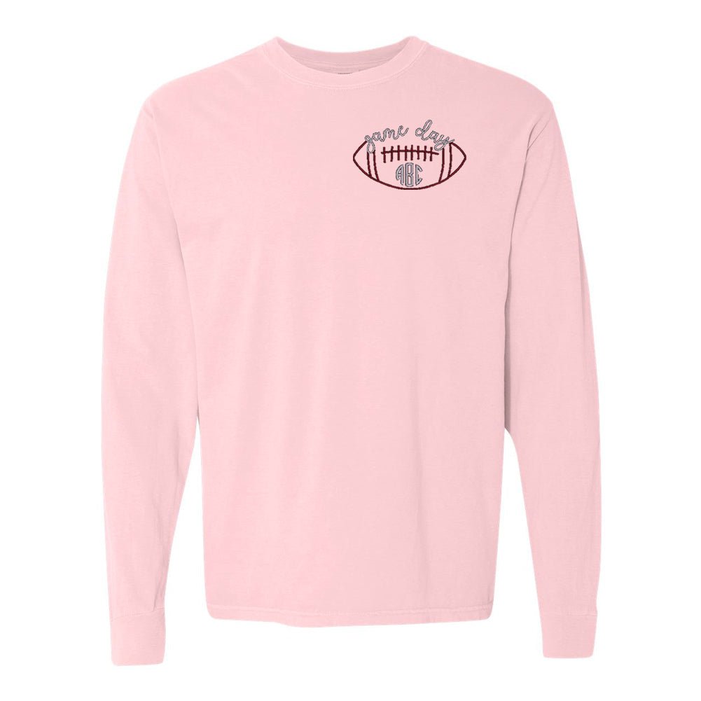 Monogrammed Football Game Day Comfort Colors Long Sleeve T-Shirt - United Monograms