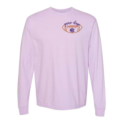 Monogrammed Football Game Day Comfort Colors Long Sleeve T-Shirt - United Monograms