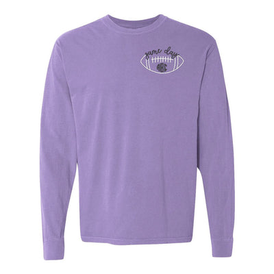 Monogrammed Football Game Day Comfort Colors Long Sleeve T-Shirt - United Monograms