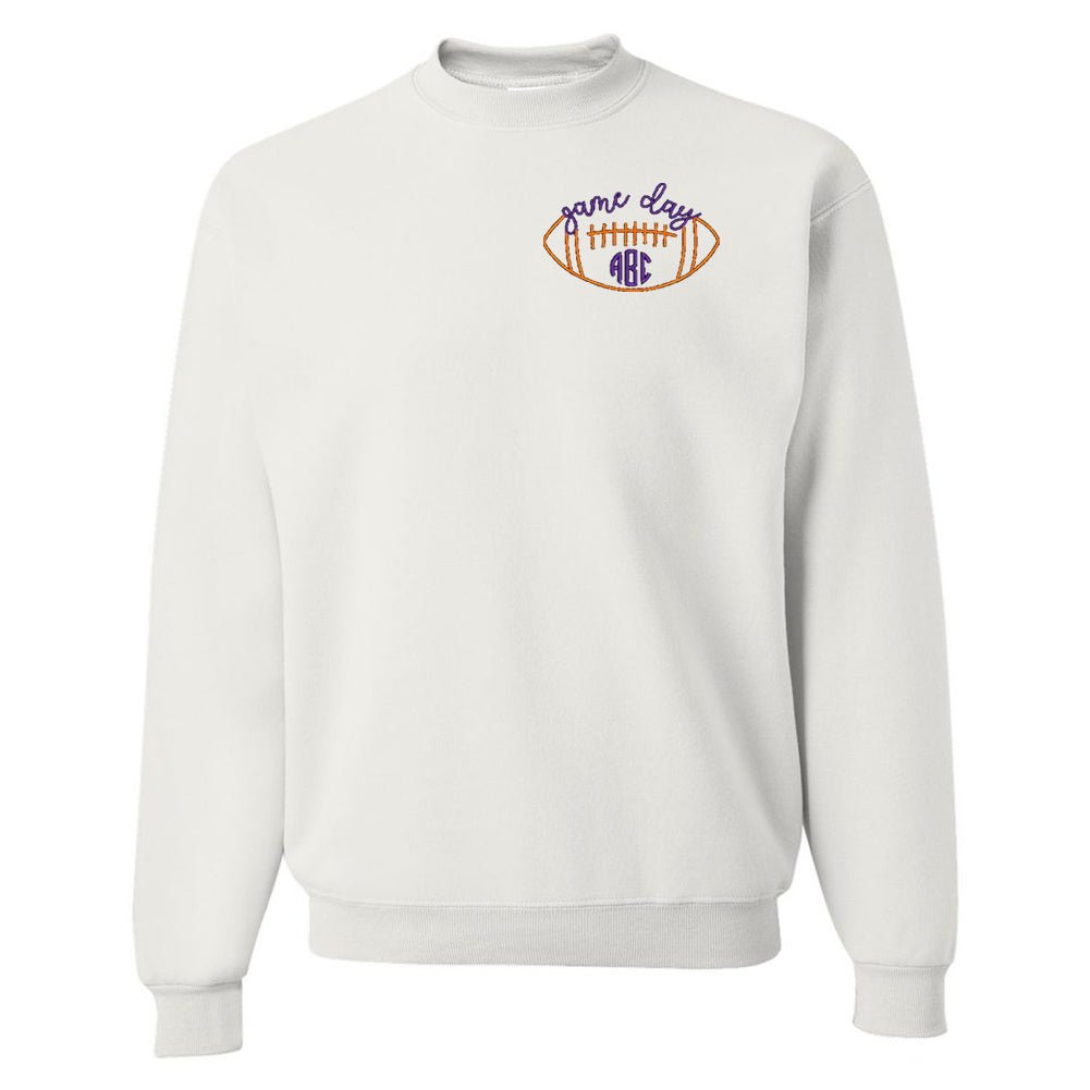 Monogrammed Football Game Day Crewneck Sweatshirt - United Monograms