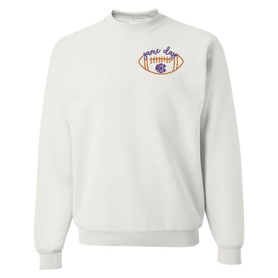 Monogrammed Football Game Day Crewneck Sweatshirt - United Monograms