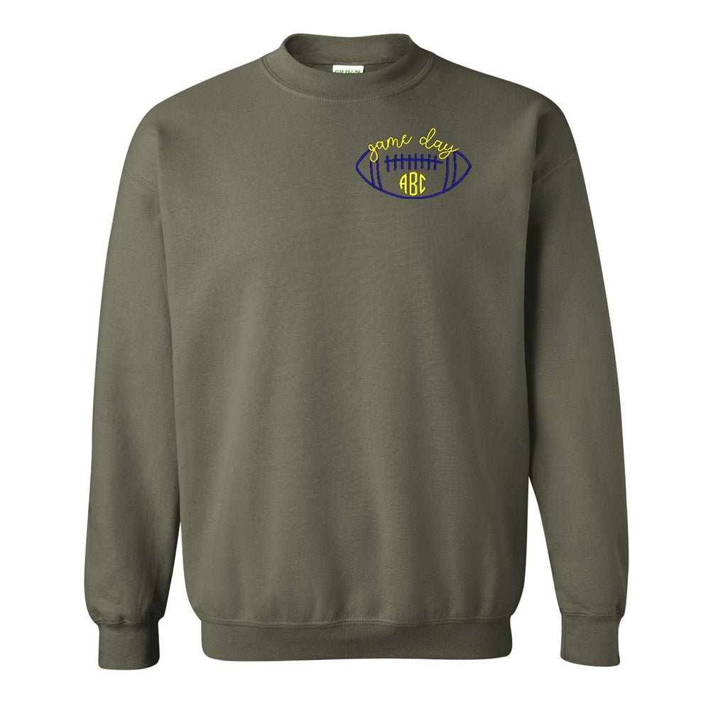 Monogrammed Football Game Day Crewneck Sweatshirt - United Monograms