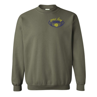Monogrammed Football Game Day Crewneck Sweatshirt - United Monograms